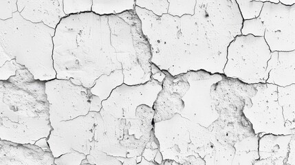 Fototapeta premium Cracked White Plaster Wall Texture Background.