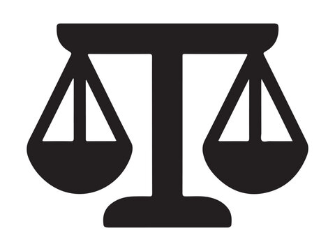 scales of justice icon silhouette vector