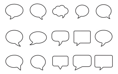 Fototapeta premium set of speech bubble shape icon set vector art on white background