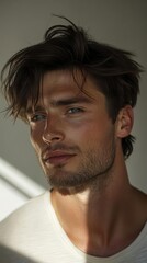 Sun-kissed Gaze: A Portrait of Masculine Beauty
