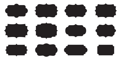 Vintage frame label silhouette vector on white background 