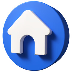 3D Home Symbol for Website Navigation transparency background
