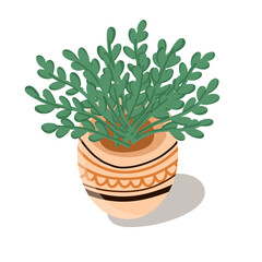 doodle plant in the pot handdrawn art line