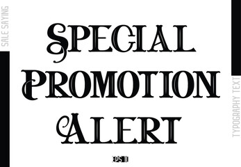 Sale Template Design Banner Typography Text Special Promotion Alert