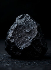 Naklejka premium Close-up of raw obsidian stone, highlighting its glossy sheen and jagged edges.