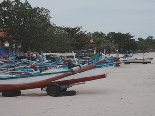 Fototapeta premium boats on the beach