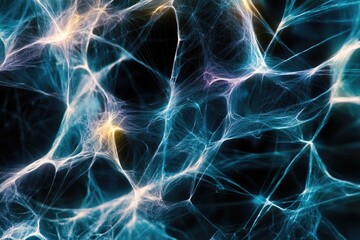 Fototapeta premium creative display of abstract glowing threads weaving together into seamless pattern symbolizing intuitive connection