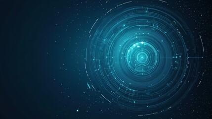Fototapeta premium Abstract Digital Background with Light Circles and Dots in Blue