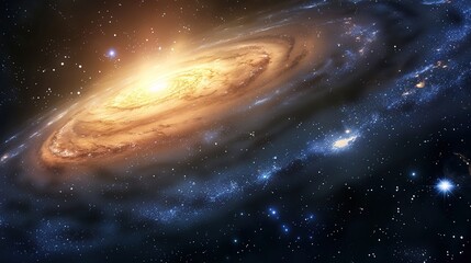 Fototapeta premium Panorama milky way galaxy with stars and space dust in the universe 