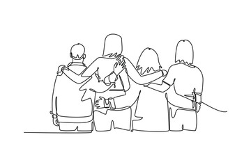 International Human Rights Day Concept. Single line draw design. Full length animation illustration. High quality 4k footage.