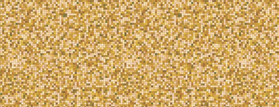Fondo de gresite dorado. Mosaico, alicatado. Azulejos peque&ntilde;os