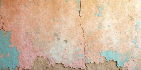 Fototapeta premium Textured Abstract Background of Cracked and Peeling Paint in Pastel Tones