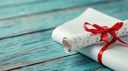 Elevate Your Achievements A diploma in an elegant folder, symbolizing the merging of academic goals and professional development, showcasing a powerful blend of knowledge and career growth The image