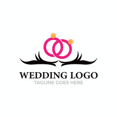Wedding Logo design vector template. Happy Wedding Day concept. Infinity Logotype Love Icon.