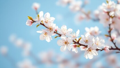 Serene cherry blossoms against a clear blue sky