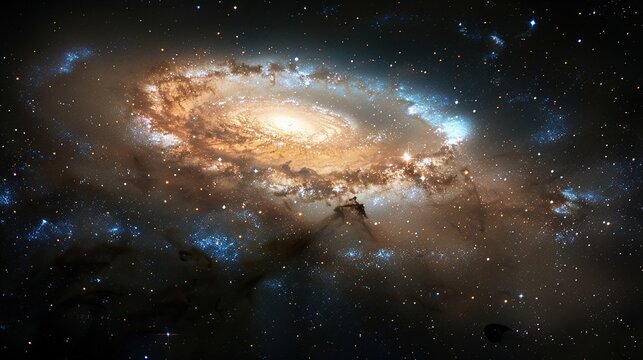 Panorama milky way galaxy with stars and space dust in the universe 