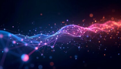 Digital wave of interconnected data points