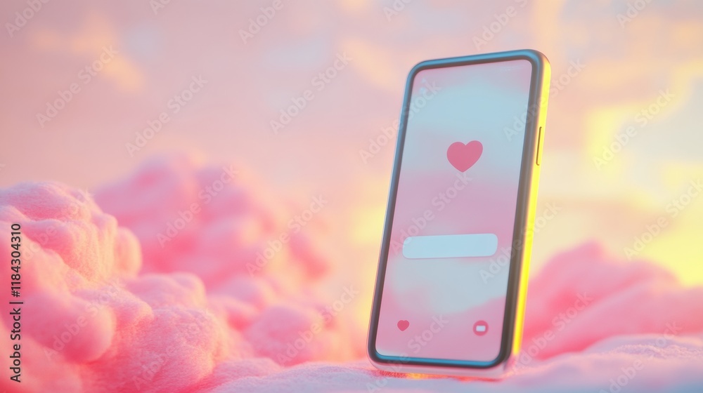 Aufkleber Close up view of a smartphone showing a modern messenger chat about friendship and connection. Generative AI