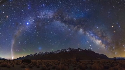 Fototapeta premium Panorama milky way galaxy with stars and space dust in the universe 