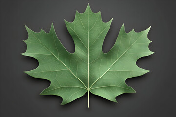 Fototapeta premium 3D Render Green Maple Leaf