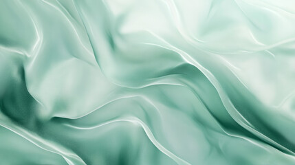 Obraz premium Aventurine green satin fabric background. Luxurious texture with glittering highlights and flowing gradients. Blank design.