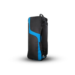 black and blue cricket full size kit bag isolated on white background