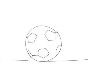 soccer ball, exercises, physical education lesson one line art. Continuous line drawing of knowledge, cognition, sports, fitness, gymnastics, school, education university