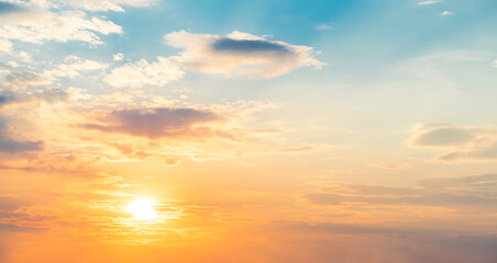 Sunset sky for background or sunrise sky and clouds the morning.