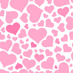 Heart pattern. Hearts seamless texture. Pink and white seamless hearts pattern. Transparent PNG design.