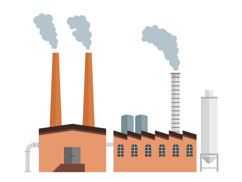 factory building with smoke stacks clip art preview