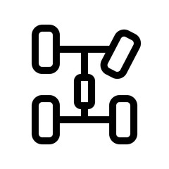 Crack axle icon with line style, perfect for user interface projects