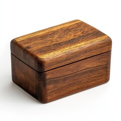Elegant Wooden Box with Smooth Finish and Rich Textures for Storage and Decor