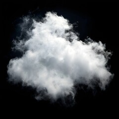 Fototapeta premium White clouds isolated on black background