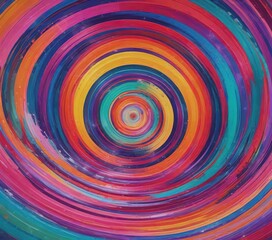 Naklejka premium vibrant abstract artwork featuring concentric circles amidst a dynamic wave pattern, vibrant, abstract