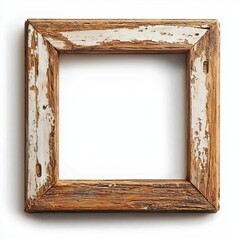 Weathered Wooden Frame with Rustic Charm and Natural Texture for Art Display