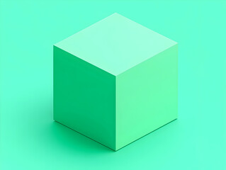 Fototapeta premium Mint Green 3D Cube Abstract Background