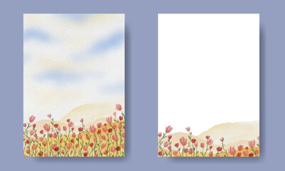 Watercolor Landscape Scene Wedding Invitation Template