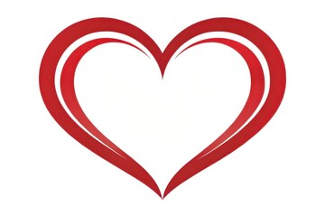 A Romantic Double-Line Red Heart Shape Design Ideal for Valentine's Day Cards or Love-Themed Projects