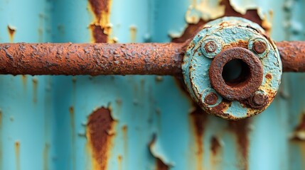 Weathered Rusty Metal Surface with Peeling Paint - Industrial Texture
