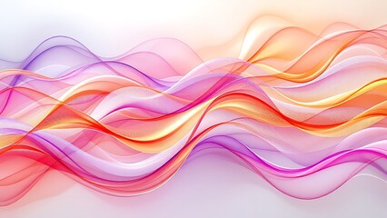 Vibrant colorful wavy abstract background of textured translucent fabric layers