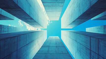 Obraz premium Abstract Concrete Structure Reaching Skyward