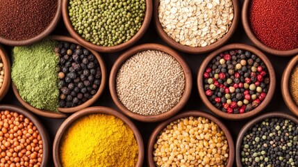 Eco-friendly plant-based ingredients like vibrant vegetables, fruits, and grains arranged artistically, showcasing the beauty and sustainability of plant-based cooking for a healthy lifestyle