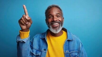 A cheerful man exclaiming a brilliant idea, captured in a vibrant setting, revealing the essence of creativity and enthusiasm in daily life with a bright smile.