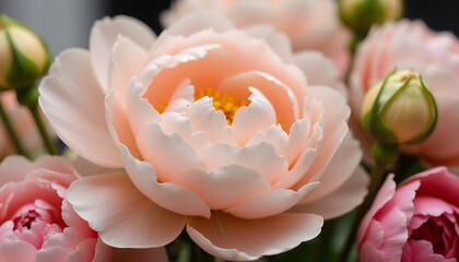 Close-up of blooming peony flowers