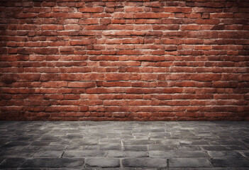 Rustic Charm A Red Brick Wall and Stone Floor