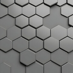 Fototapeta premium Dark Gray Hexagon 3D Background