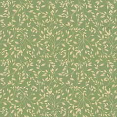 Milk Elegant Leaves Seamless Pattern Background Big Design on Pastel Green for Prints, Textiles, Packaging, Fabrics, and Wrapping Paper