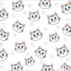 seamless pattern with cat