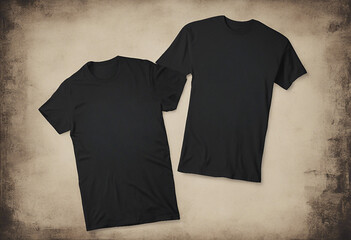 Double the Style Two Black T-Shirts Mockup