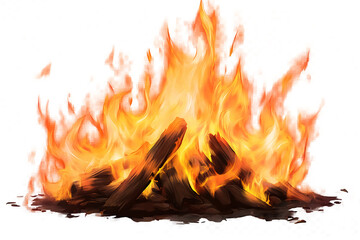 Fire burning at night